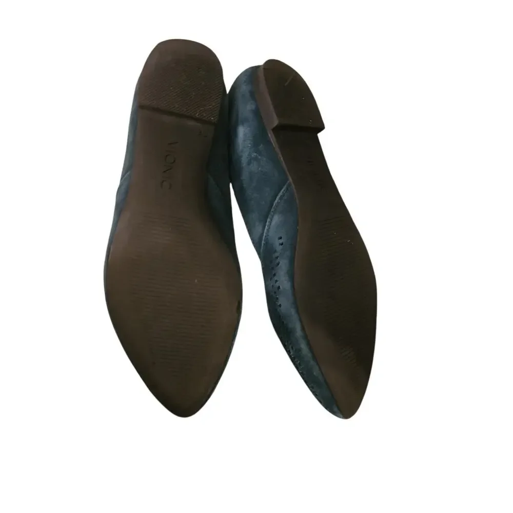 Vionic Posey green suede point toe flats sz 6
